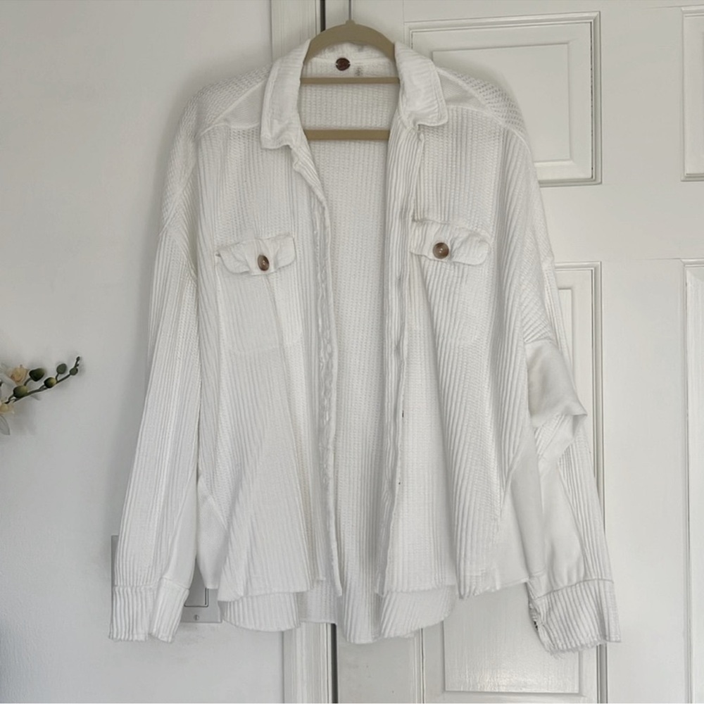 Free People One Scout Oversized Jacket White Size M - Picture 6 of 13
